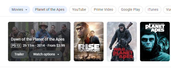 Planet of the Apes Movies