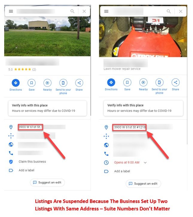 Two Businesses At The Same Address Got Suspended