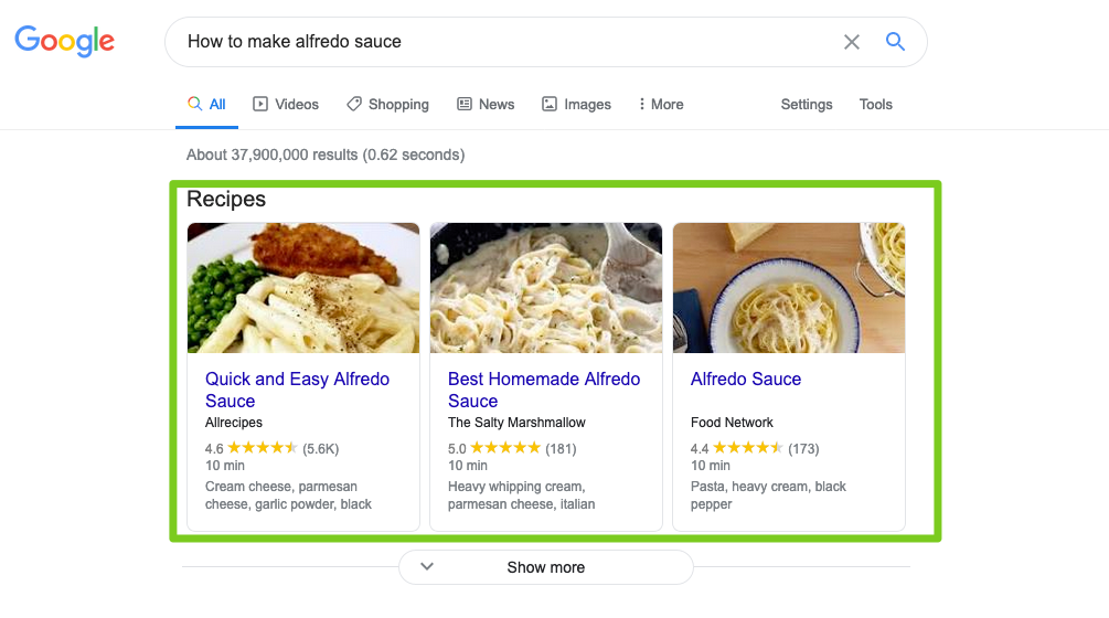 become seo expert google recipes