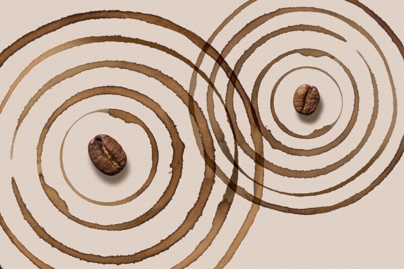 The coffee ring effect happens because evaporation occurs faster at the edge than at the center. 