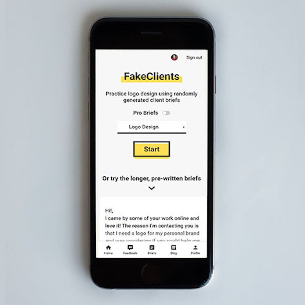 FakeClients Design Brief Generator