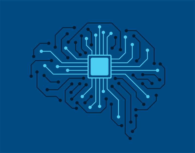 human brain, motherboards, chip and artificial intelligence concept and neural tech and brain computer interfaces.