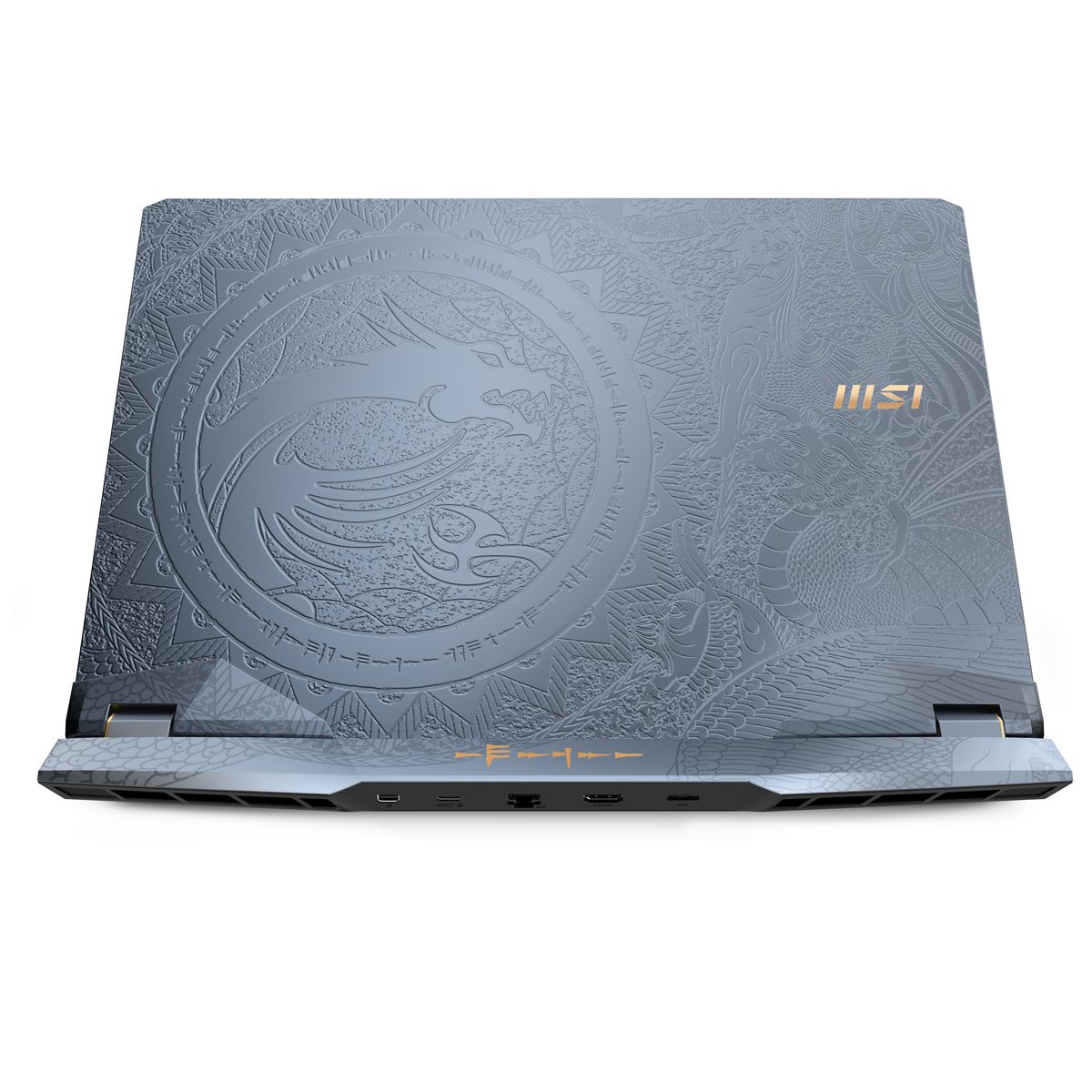 The lid of the MSI GE76 Raider Dragon Edition.