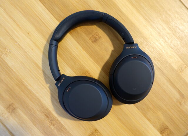 Sony's WH-1000XM4 noise-cancelling headphones.