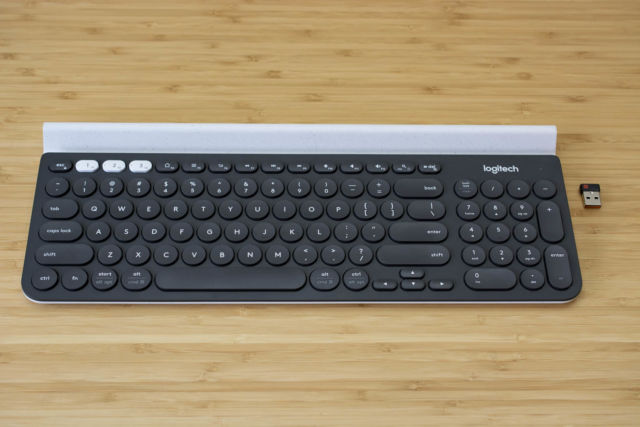 The Logitech K780 is a recommended wireless keyboard for those who work across multiple screens.