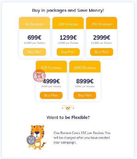 AMZTigers' price list.