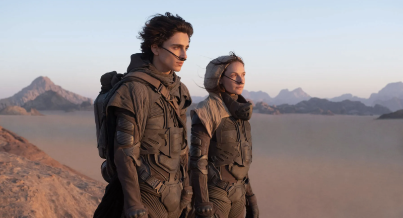 A shot from the upcoming <em>Dune</em> adaptation, which will hit theaters and HBO Max this summer.”><figcaption class=