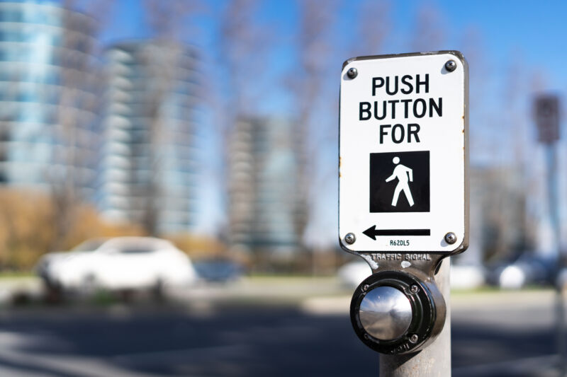 Push button, but watch out for SUVs. Particularly at night.