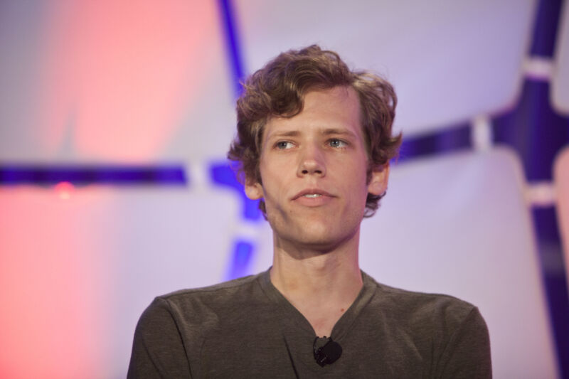 Christopher Poole, founder of 4chan, speaks during the TechCrunch Disrupt conference in New York on Tuesday, May 25, 2010. 