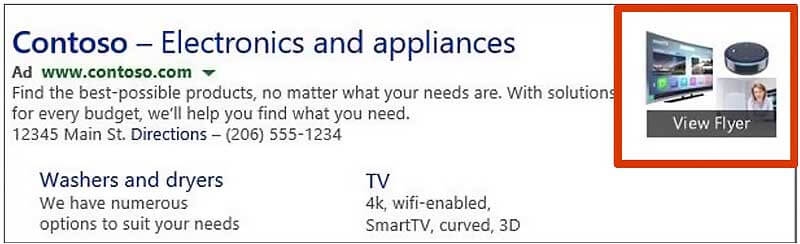 Flyer extensions in Microsoft Ads
