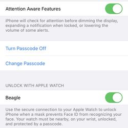 <em>Toggling Apple Watch under Unlock with Apple Watch turns the feature on. It will show you the same of the Apple Watch next to the toggle.</em>“></noscript> </a> <span class=