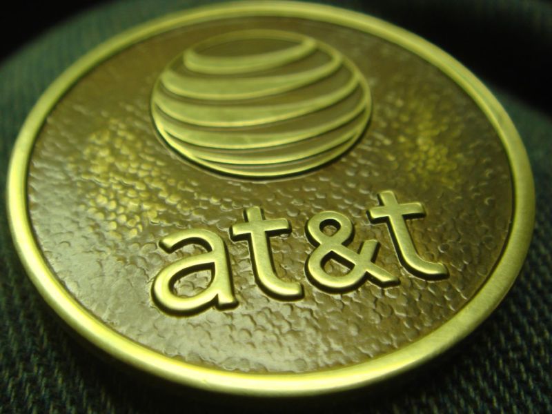 A coin with an AT&T logo.