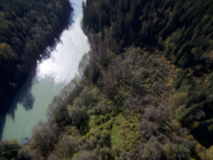 From above, the cultivated area is move obvious.