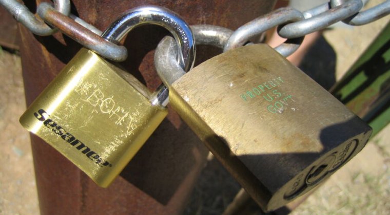 Close-up photograph of a padlock.