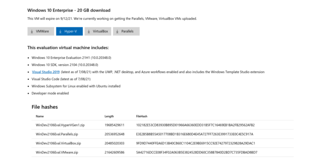 Microsoft is apparently being specific when it says that it is "working on uploading" (not creating) the missing VM images. Note that the list of lengths and hashes is fully populated.