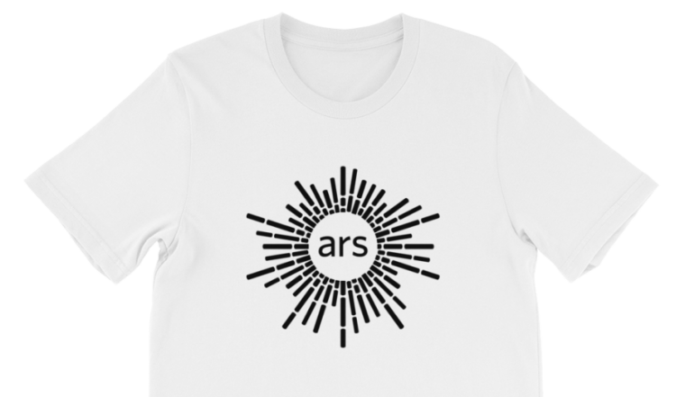 Image of a white, Ars Technica branded shirt.