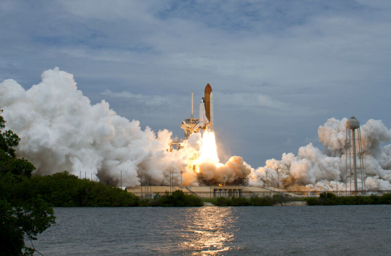 Space shuttle <em>Atlantis</em> launched on Friday, July 8, 2011, at NASA’s Kennedy Space Center. This was the final launch of the space shuttle program.”><figcaption class=