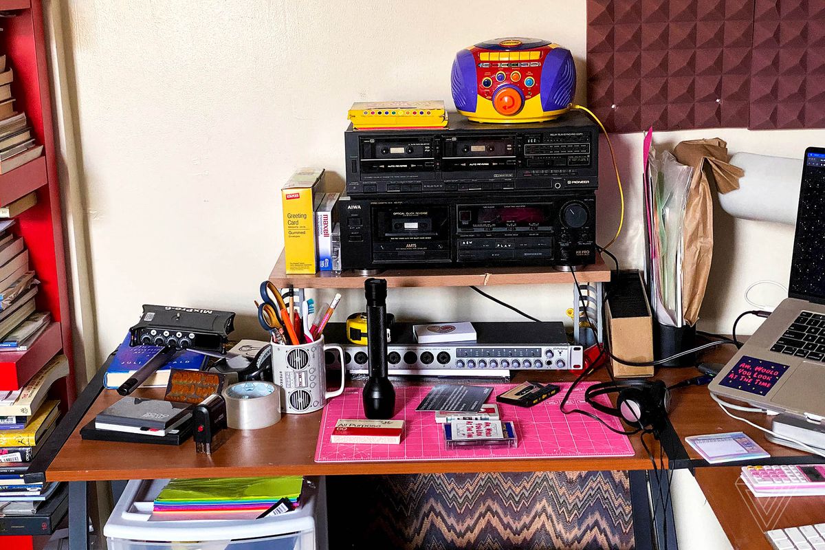 Some tape desks, including one from Crayola.