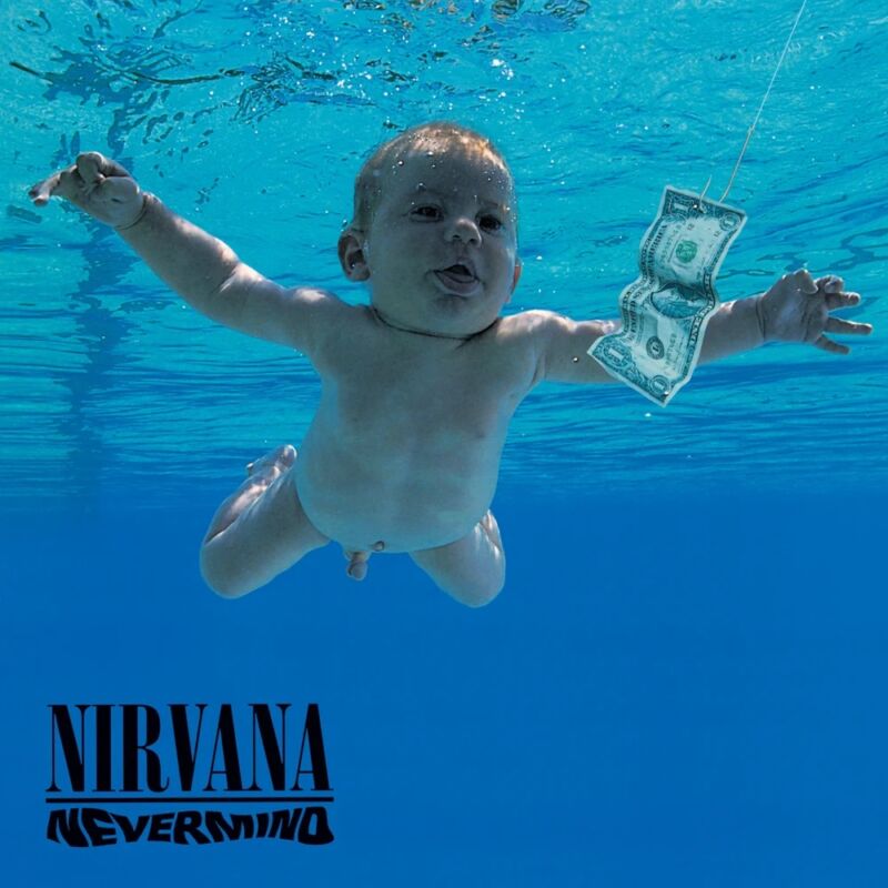 Nirvana's <em>Nevermind</em> album cover.”><figcaption class=