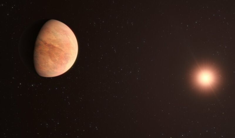 Image of a planet with a star in the background.