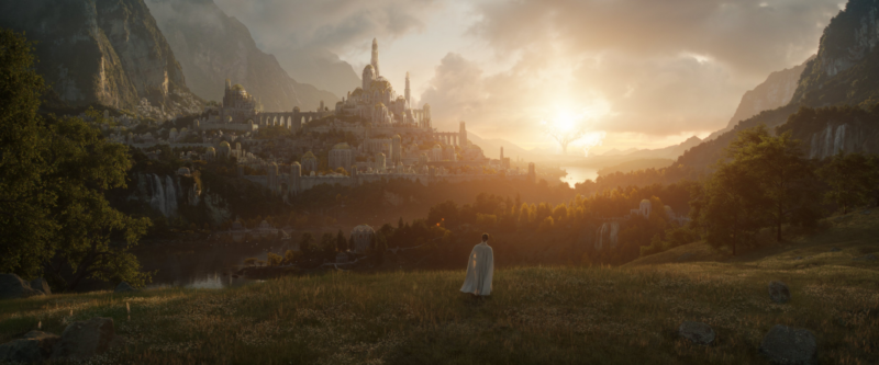 The first live action promotional image for Amazon's new <em>The Lord of the Rings</em>-related series.”><figcaption class=