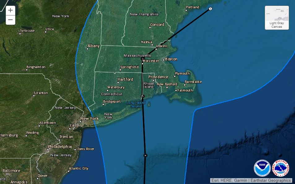 Official track forecast for TS Henri at 11 am ET Friday.