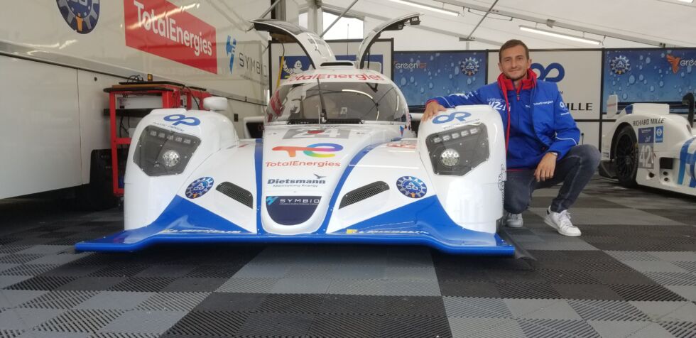 Stéphane Richelmi and the hydrogen-powered car that took him for a lap of Le Mans.