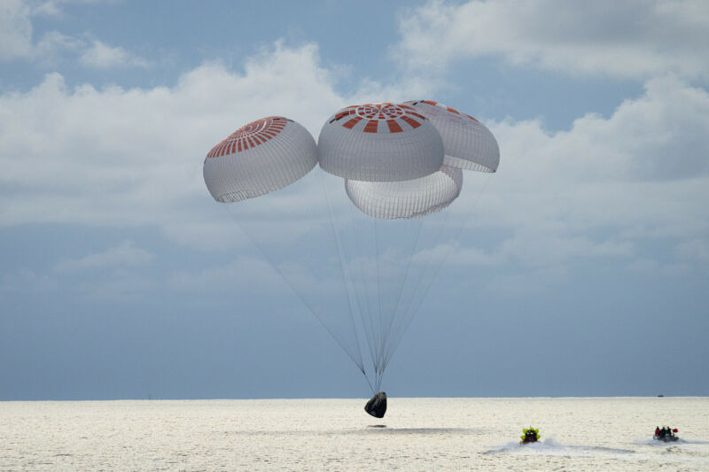 The Inspiration4 mission, inside a Crew Dragon, splashes down on Saturday in the Atlantic Ocean. Interest in such tourist missions is soaring.