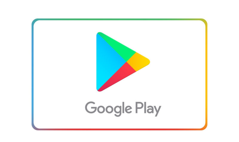 Multicolored triangular logo.