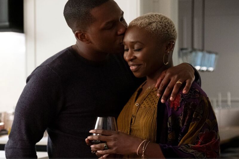 Oscar nominees Leslie Odom, Jr. and Cynthia Erivo co-star as a husband and wife who fear being separated by a warped time line in <em>Needle in a Timestack,</em> a new film from director John Ridley.”><figcaption class=