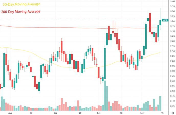 best penny stocks to buy this week MEI Pharma Inc. MEIP stock chart