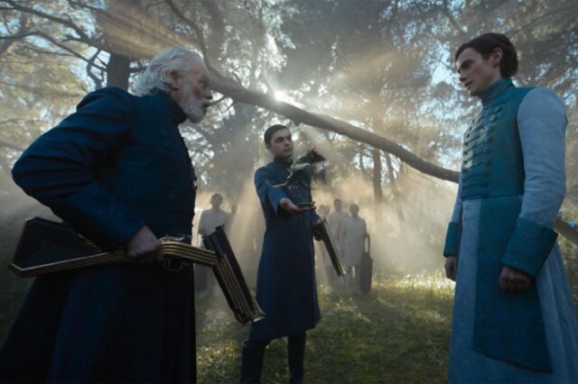 Brother Dusk (Terrance Mann) confronts an adolescent Brother Dawn (Cassian Bilton).