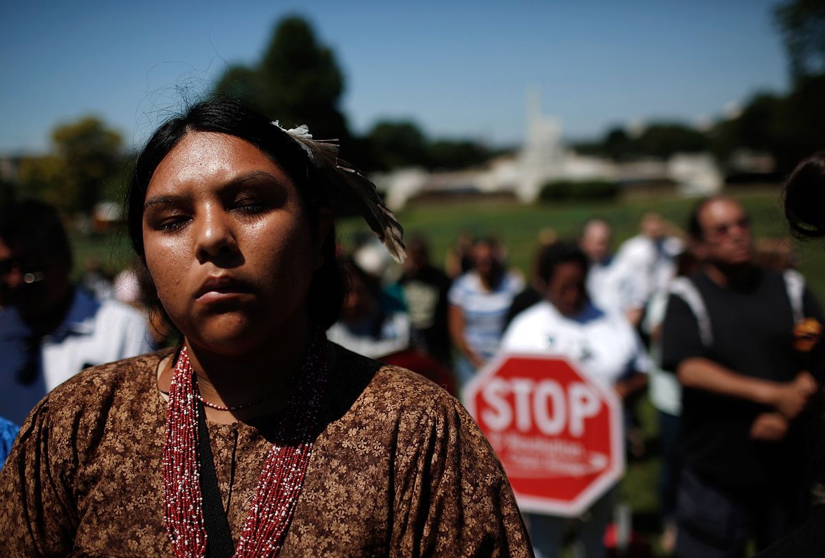 Representatives of The San Carlos Apache Nation Hold Protest Protest Over Land Swap Within The Nat’l Defense Authorization Act