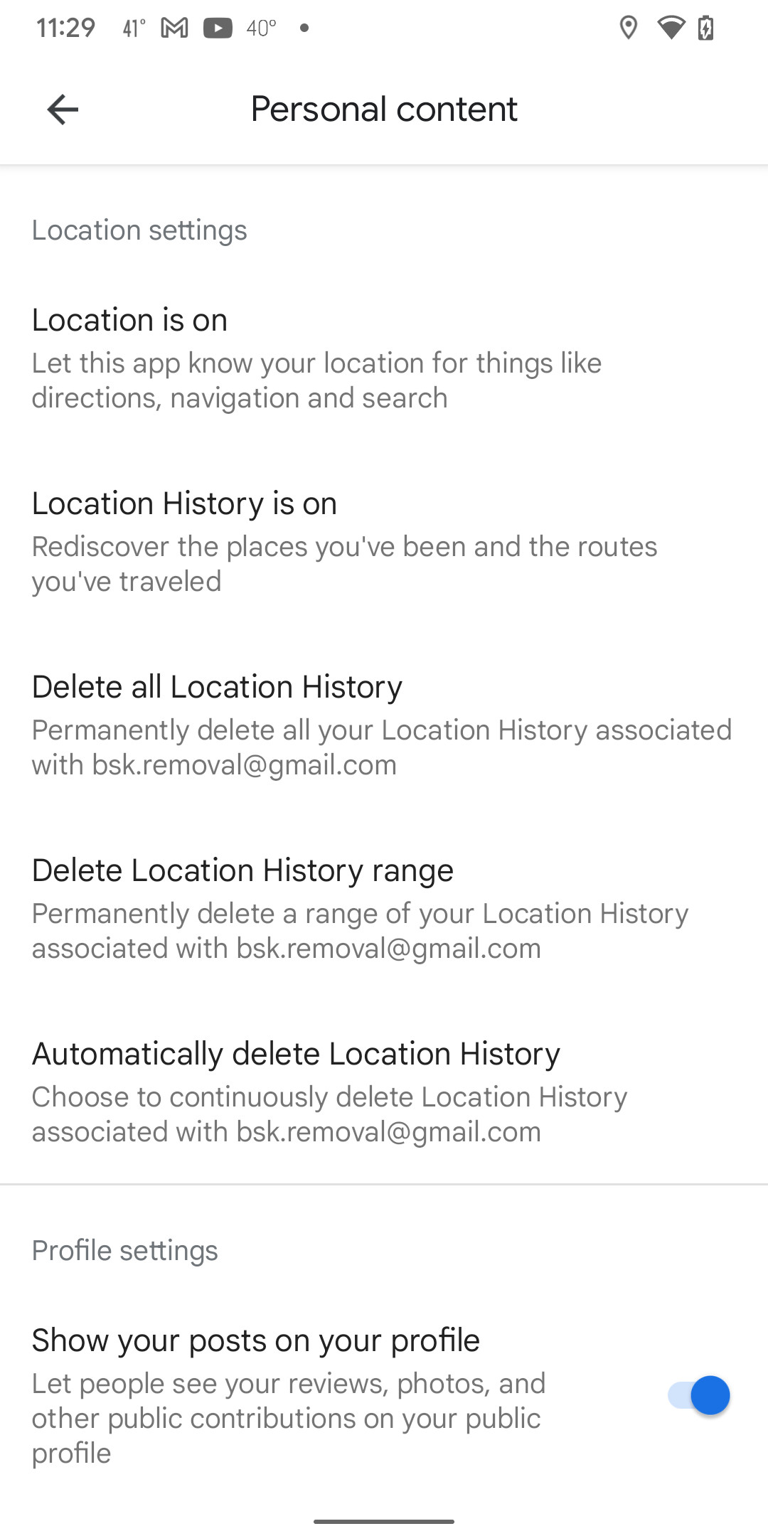 You can delete your entire location history, or just within a range of dates.