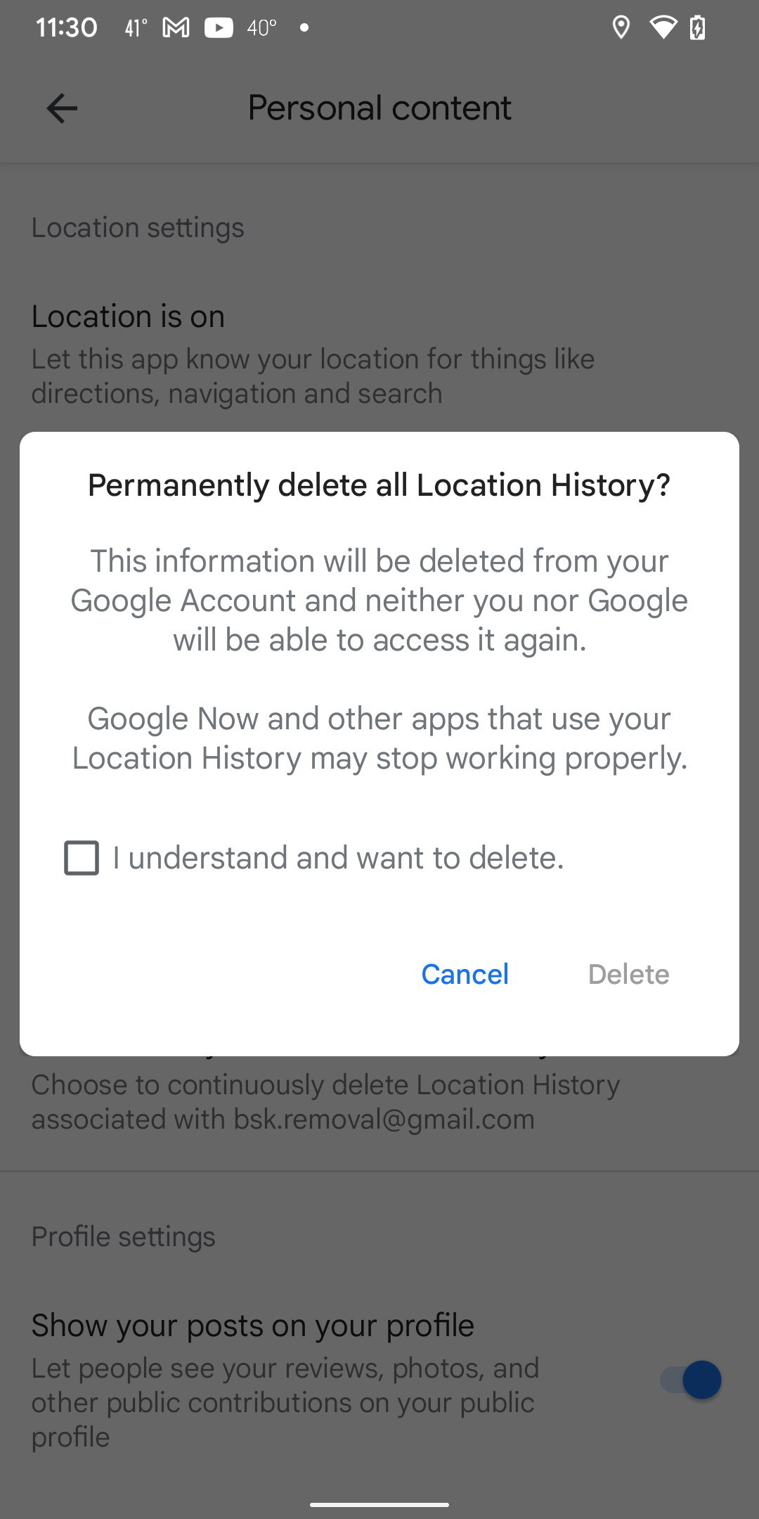 Google will always give you a last chance to back out.