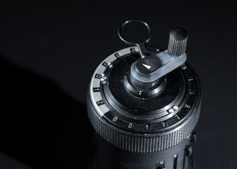 The Curta mechanical calculator.