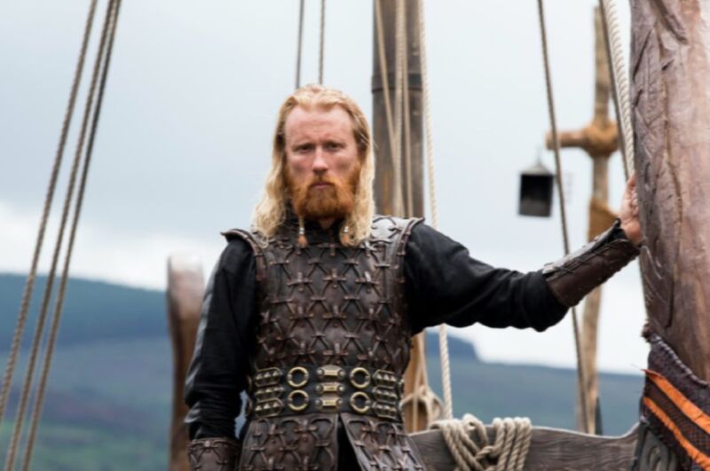 Thorbjørn Harr played Jarl Borg of Götaland in the first two seasons of the History Channel series <em>Vikings</em>. Spoiler alert: He met with a gruesome death via the legendary "blood eagle" ritual. The ritual may have been a myth, but a new study shows it is anatomically possible.”><figcaption class=