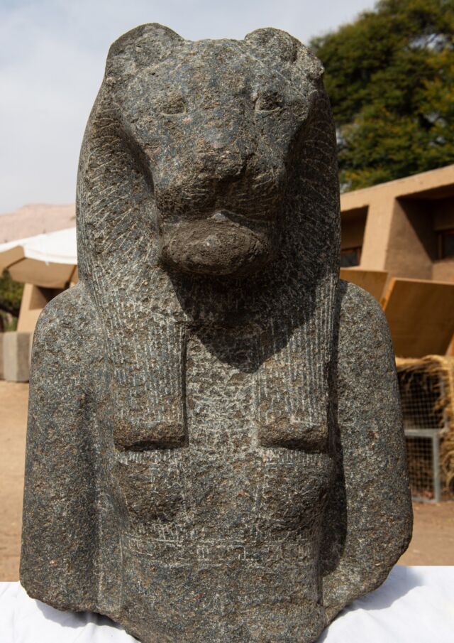 Sekhmet's formal titles include "She Who Mauls" and "Lady of Slaughter."