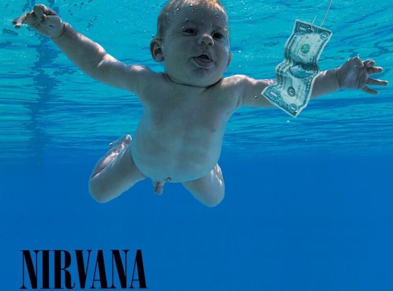 Nirvana's <em>Nevermind</em> album cover.”><figcaption class=