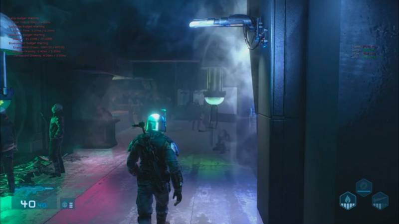 Nice splash of colors and reflection effects in this newly unearthed footage of Boba Fett as the star of canceled game <em>Star Wars 1313</em>.”><figcaption class=