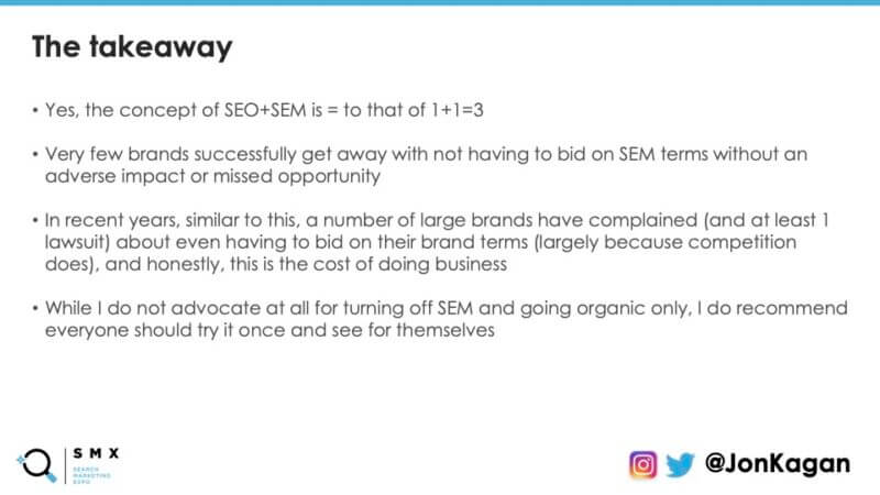 A summary of Jonathan Kagan's session takeaways at SMX Next