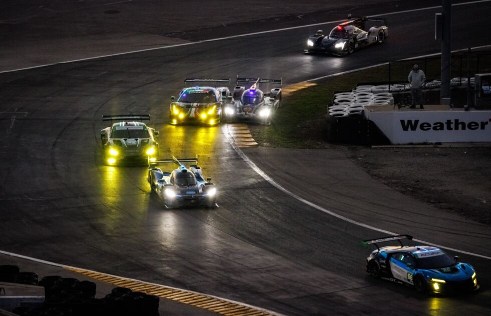 Early morning traffic at the 2022 Rolex 24 at Daytona.