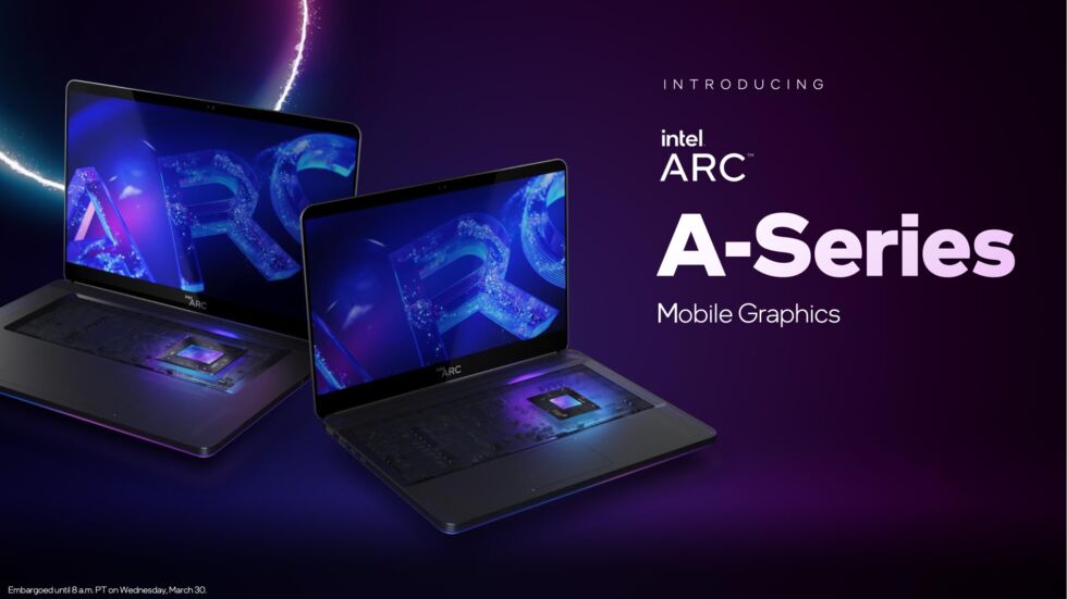 Intel's Arc GPUs will begin shipping in laptops soon.