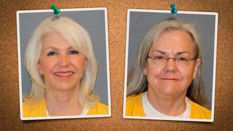 Mugshots of Tina Peters and Belinda Knisley.