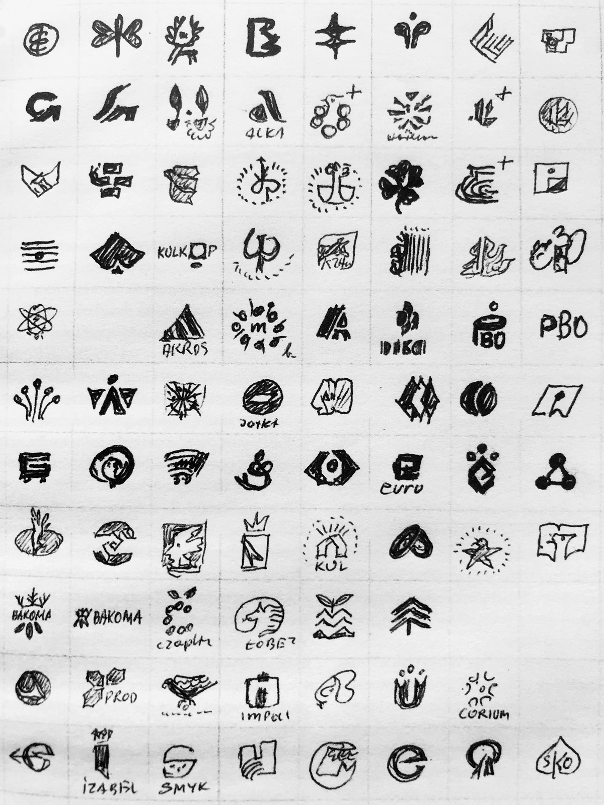 Karol Sliwka logo sketches