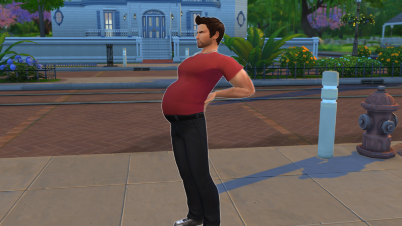 Look, we had to see this shot from a <em>Sims 4</em> "male pregnancy" mod while researching this story, so now you do, too!”><figcaption class=