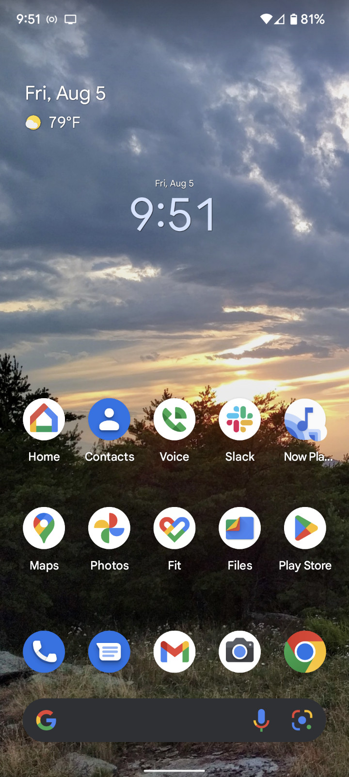 Home screen