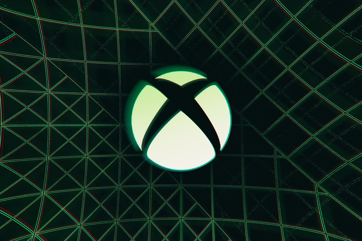 The Xbox X in a circle logo against a dark background with green lines.