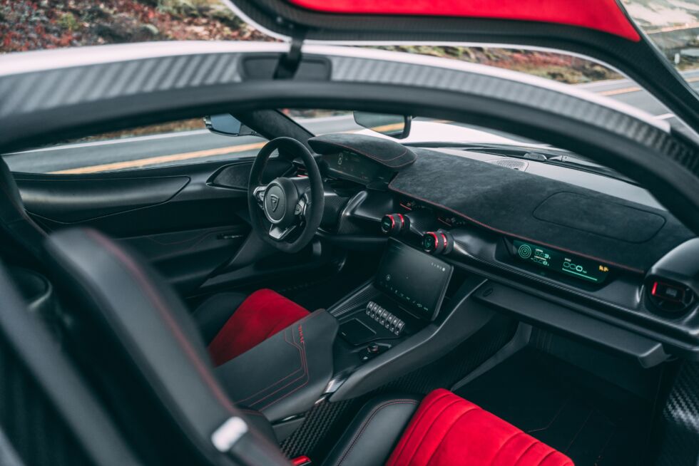 The interior is suitably dramatic given the car's price tag. 