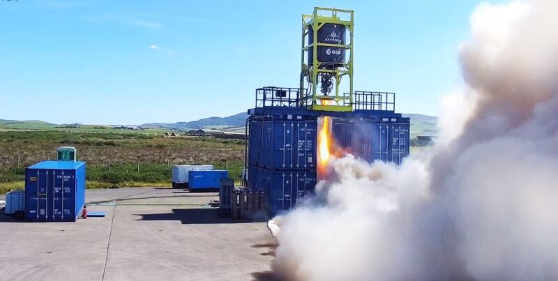 Skyrora announced this week it has completed a hot fire test of its XL rocket's second stage.